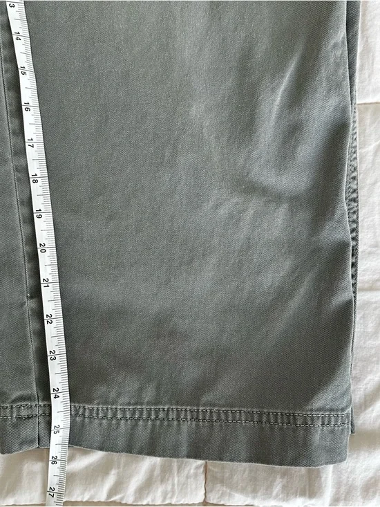 AE Studio Olive Green Wide Leg Cropped Overalls Size S 100% Cotton - Picture 8 of 8